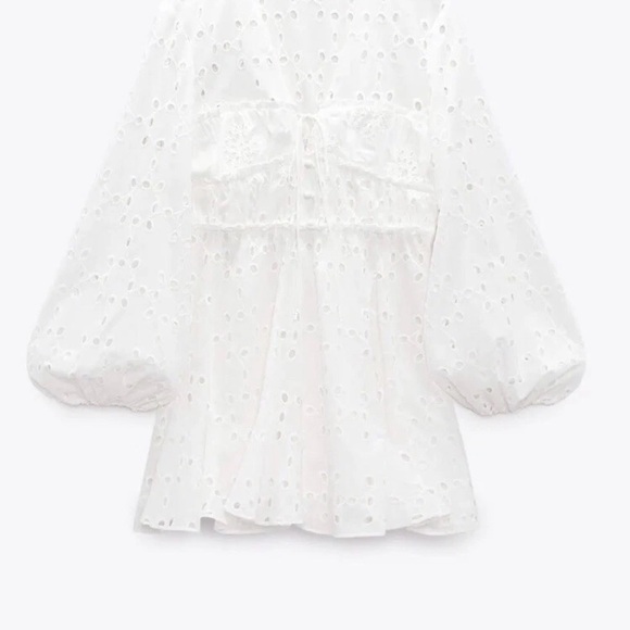 Zara Dresses & Skirts - Zara White Eyelet Midi Dress
